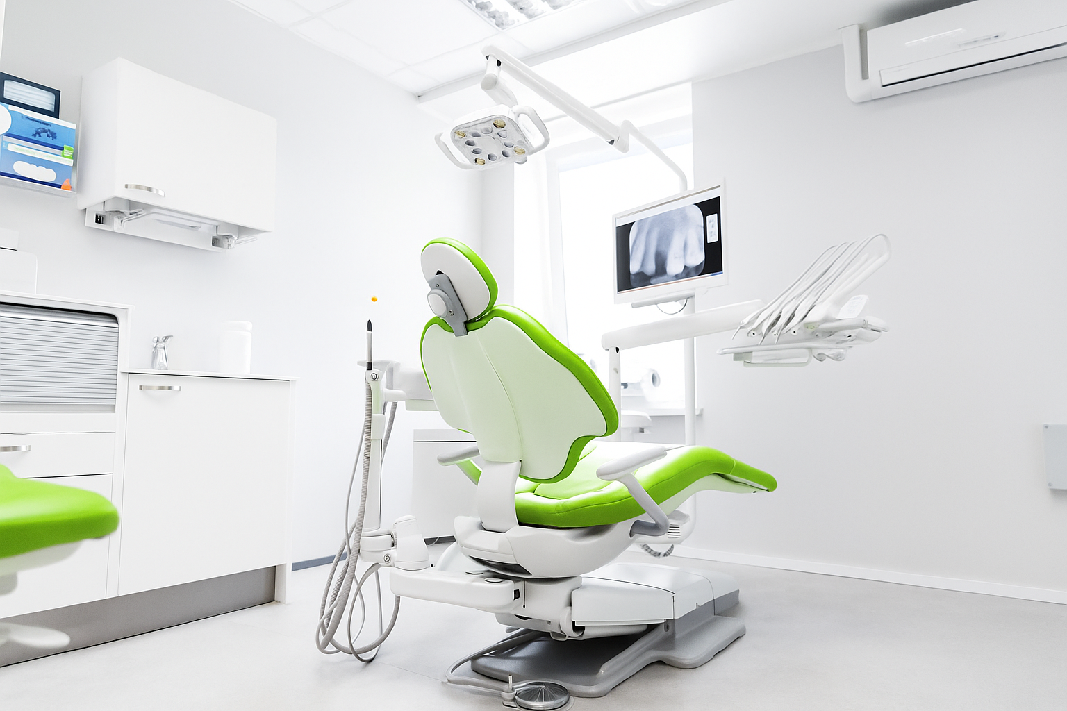 20251015_1527_Neon Green Dental Chair_remix_01k7mzn4tweawb3g6vkvte5kmm